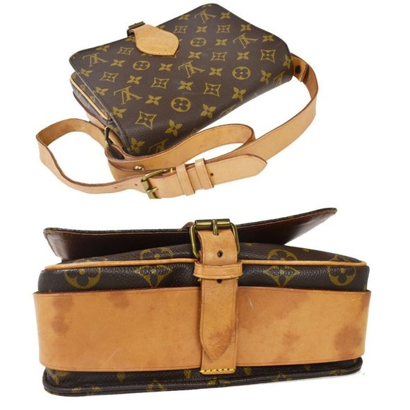 Authentic LOUIS VUITTON Cartouchiere MM Shoulder Bag Monogram Leather Brown - Picture 5 of 10